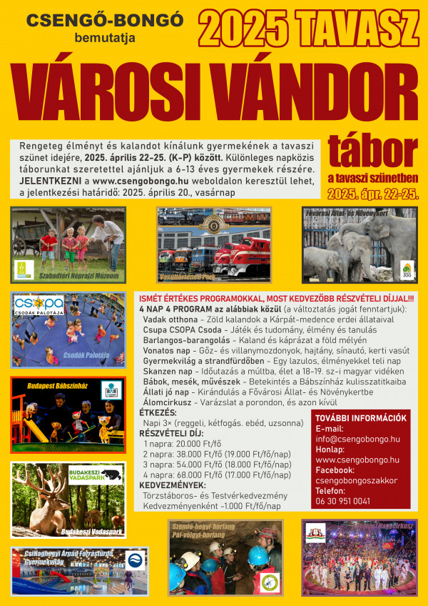 VÁROSI VÁNDOR tábor 2025 tavasz